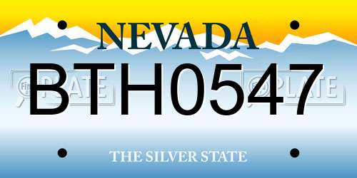 BTH0547 Nevada License Plate