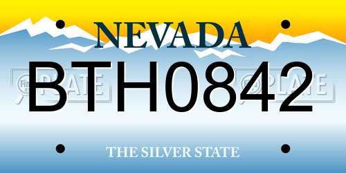 BTH0842 Nevada License Plate