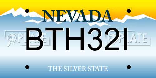 BTH32I Nevada License Plate
