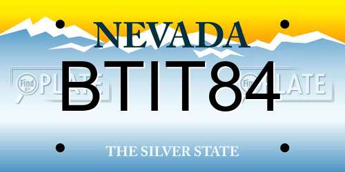 BTIT84 Nevada License Plate