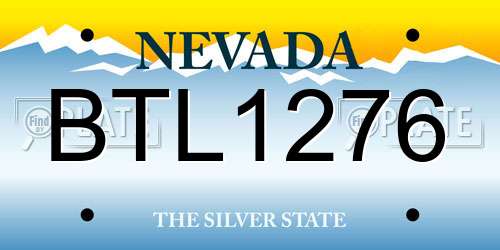 BTL1276 Nevada License Plate