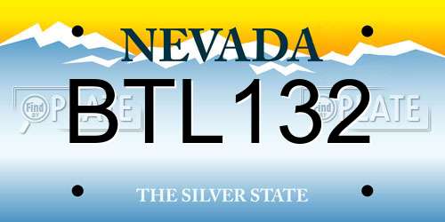 BTL132 Nevada License Plate