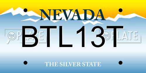 BTL13T Nevada License Plate