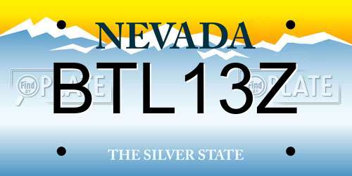 BTL13Z Nevada License Plate
