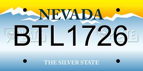 BTL1726 Nevada License Plate