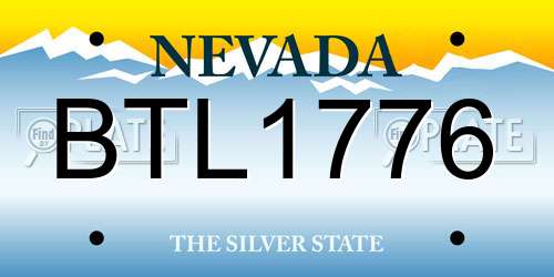 BTL1776 Nevada License Plate