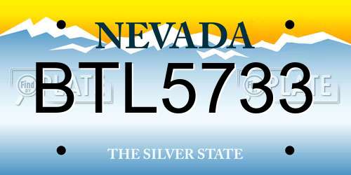 BTL5733 Nevada License Plate