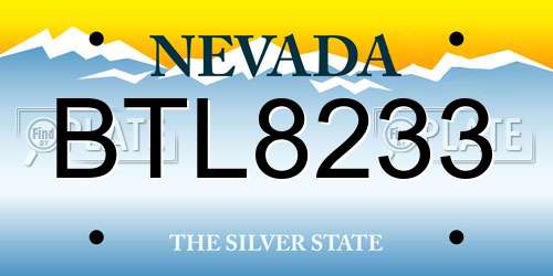 BTL8233 Nevada License Plate