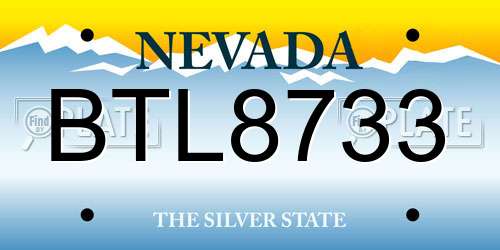 BTL8733 Nevada License Plate