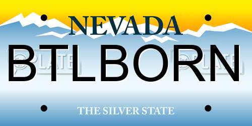 BTLBORN Nevada License Plate