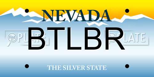 BTLBR Nevada License Plate