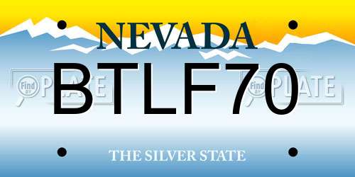 BTLF70 Nevada License Plate