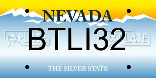 BTLI32 Nevada License Plate
