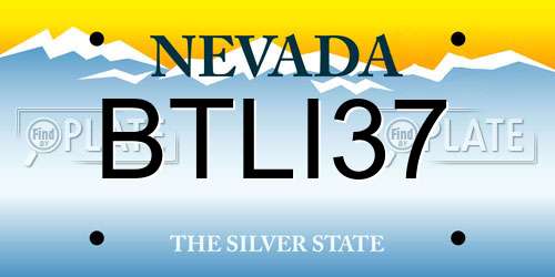 BTLI37 Nevada License Plate