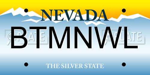 BTMNWL Nevada License Plate