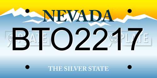 BTO2217 Nevada License Plate