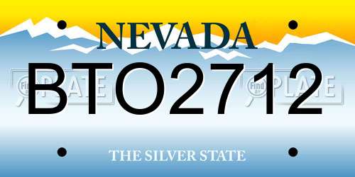 BTO2712 Nevada License Plate
