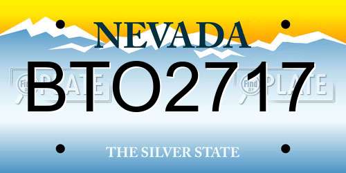 BTO2717 Nevada License Plate