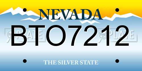 BTO7212 Nevada License Plate