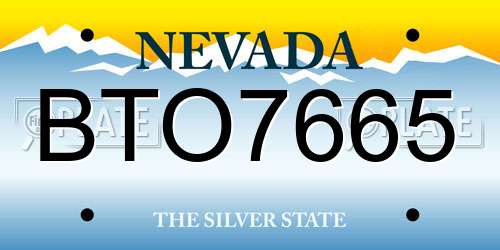 BTO7665 Nevada License Plate