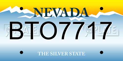 BTO7717 Nevada License Plate