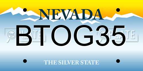 BTOG35 Nevada License Plate