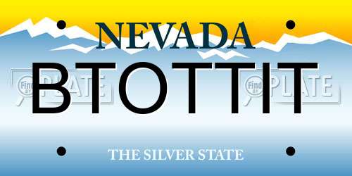 BTOTTIT Nevada License Plate