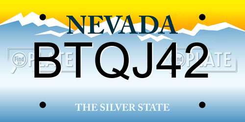 BTQJ42 Nevada License Plate
