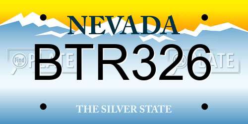 BTR326 Nevada License Plate