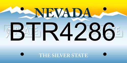 BTR4286 Nevada License Plate