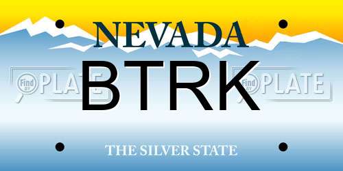 BTRK Nevada License Plate