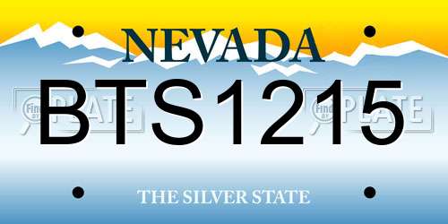BTS1215 Nevada License Plate