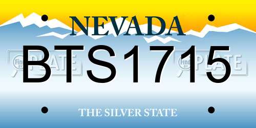BTS1715 Nevada License Plate