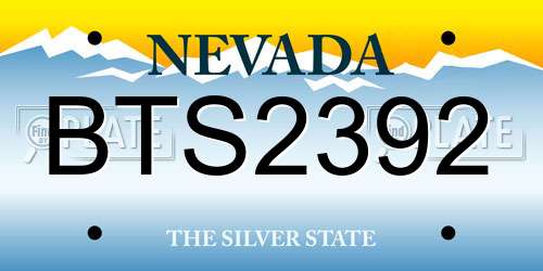 BTS2392 Nevada License Plate