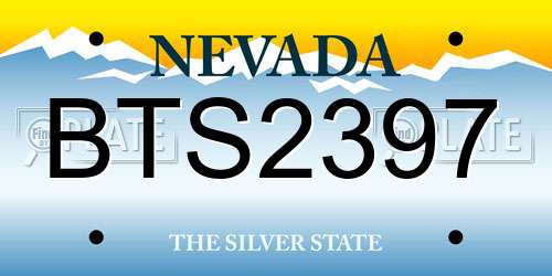 BTS2397 Nevada License Plate