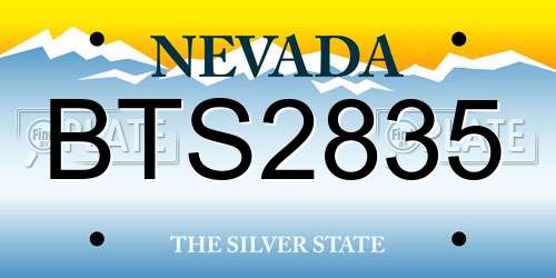 BTS2835 Nevada License Plate