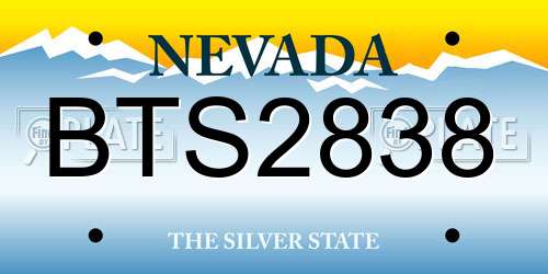 BTS2838 Nevada License Plate