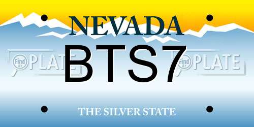 BTS7 Nevada License Plate