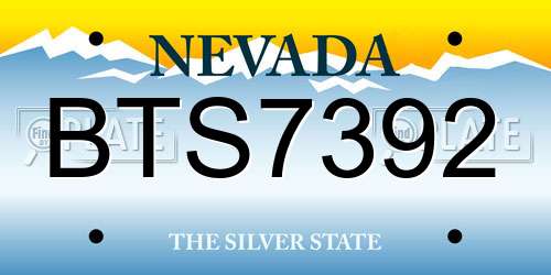BTS7392 Nevada License Plate