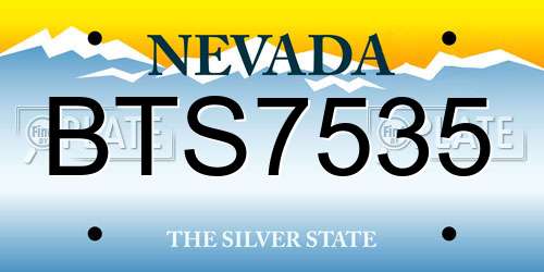 BTS7535 Nevada License Plate