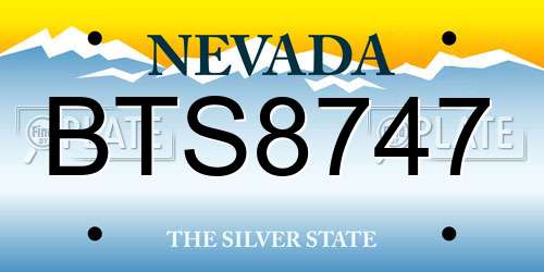 BTS8747 Nevada License Plate
