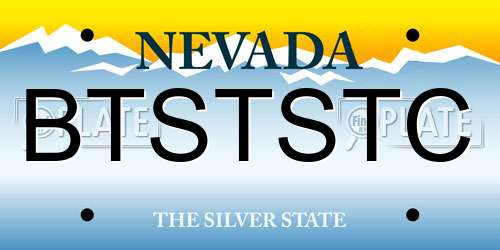 BTSTSTC Nevada License Plate