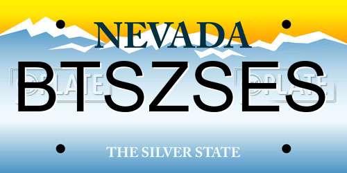 BTSZSES Nevada License Plate