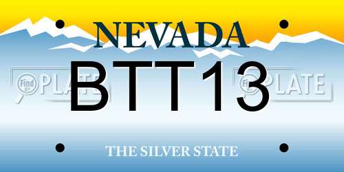 BTT13 Nevada License Plate