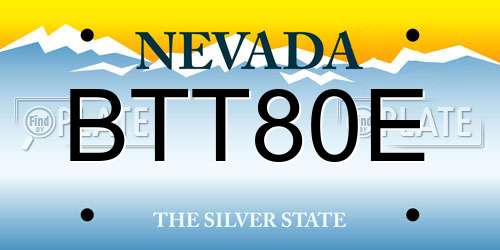 BTT80E Nevada License Plate