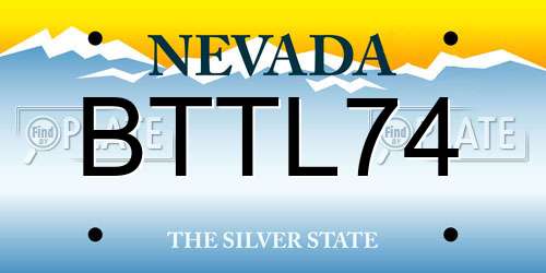 BTTL74 Nevada License Plate