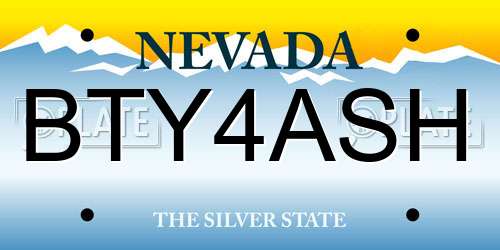 BTY4ASH Nevada License Plate
