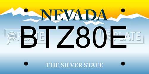 BTZ80E Nevada License Plate