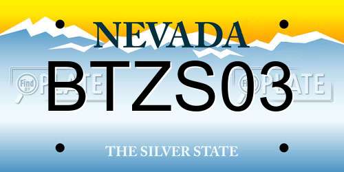 BTZS03 Nevada License Plate