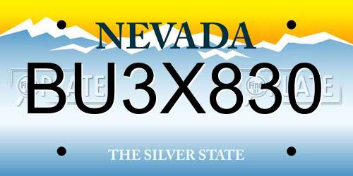 BU3X830 Nevada License Plate